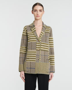Knitted Sweater Cardigan Coat | Plaid