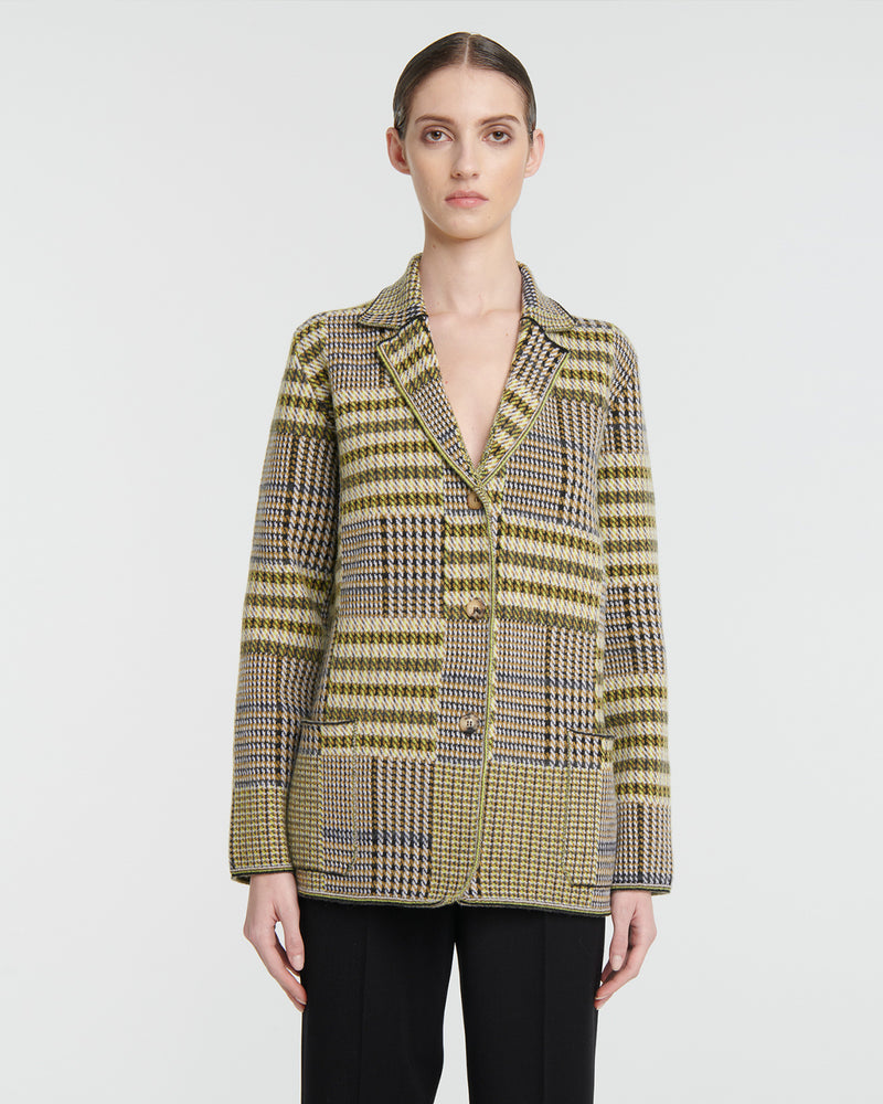 Knitted Sweater Cardigan Coat | Plaid