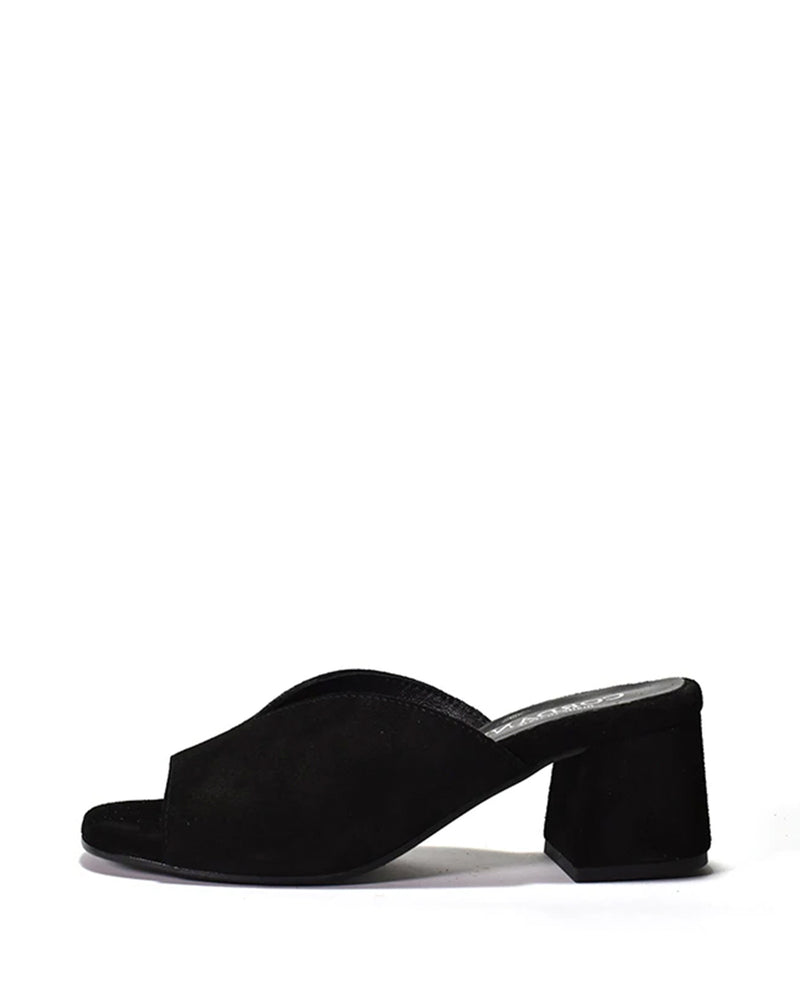 Pollie Slide | Black Suede