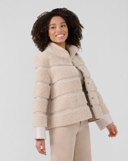 Thea Shearling Reversible Coat | Parchment