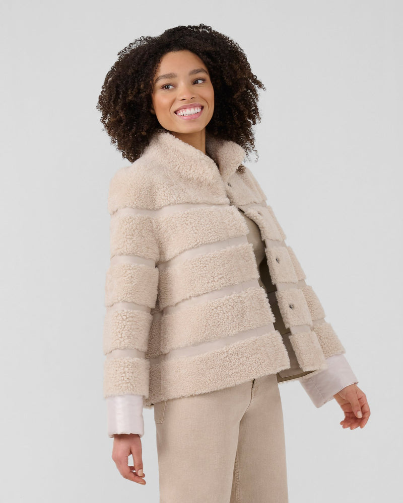 Thea Shearling Reversible Coat | Parchment