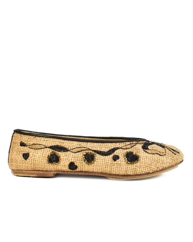woman wearing Meher Kakalia Queen Darcy in Jute Natural at well heeled boutique in stowe vt