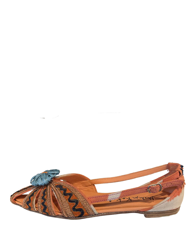 Meher Kakalia Queen Doris Slingback | Sorbet Ziz orange brown blue well heeled vermont