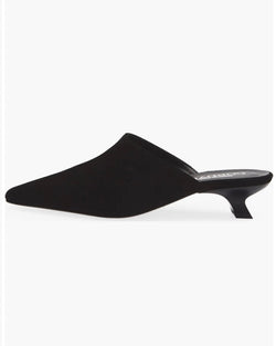 Ronan Kitten Heel Slide - Black Suede