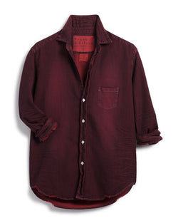 Eileen Overdyed Denim Button Down | Indigo Red