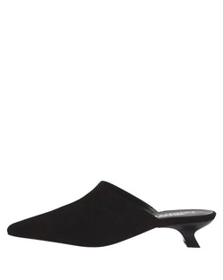 Ronan Kitten Heel Slide - Black Suede