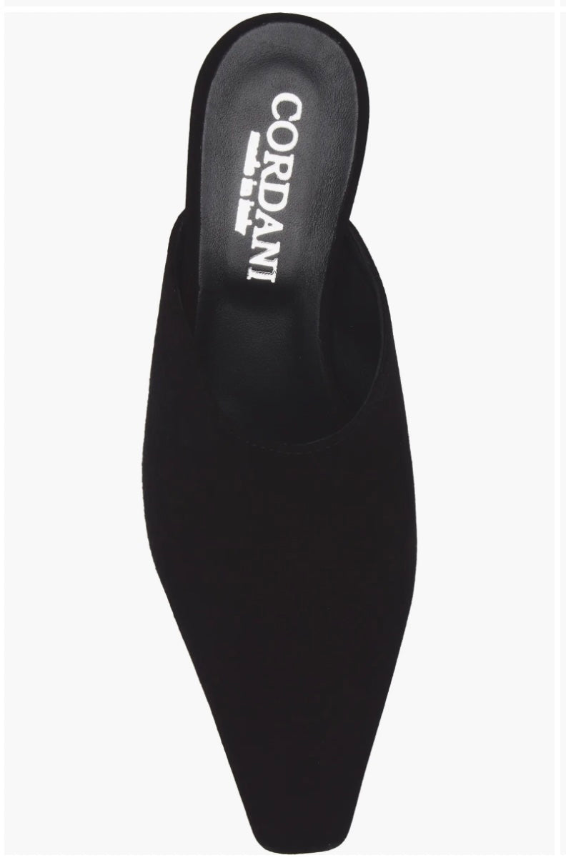 Ronan Kitten Heel Slide - Black Suede