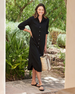 Rory Famous Denim Shirt Dress | Black
