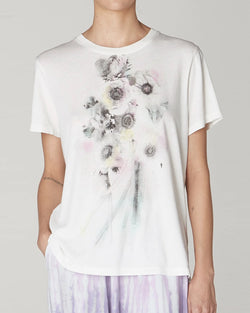 White Flower Screen Print Betty Tee
