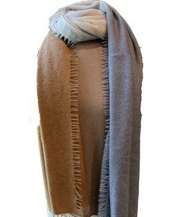 Cashmere Vertical Shading Stole | Sachet to Tan to Whitewash