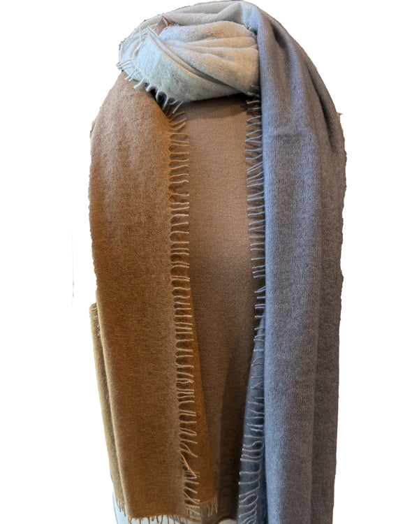 Cashmere Vertical Shading Stole | Sachet to Tan to Whitewash