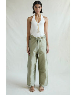 Techno Taffeta Barrel Pant - Sage