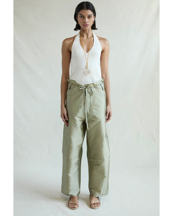 Techno Taffeta Barrel Pant - Sage
