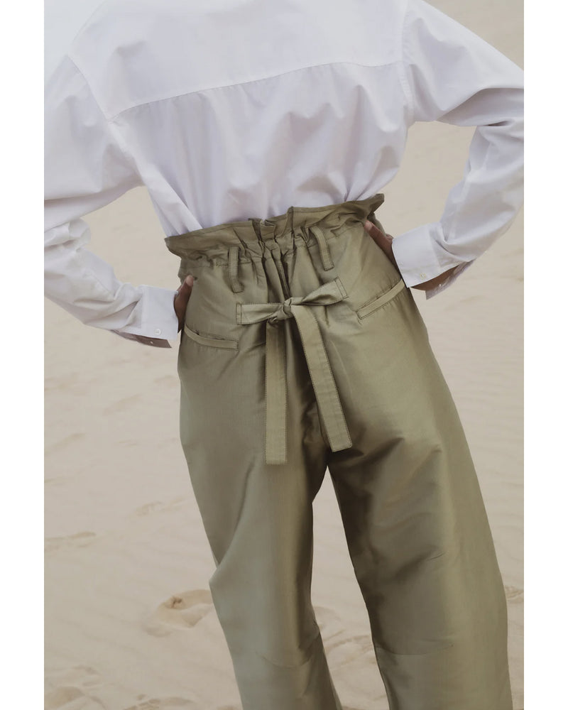 Techno Taffeta Barrel Pant - Sage
