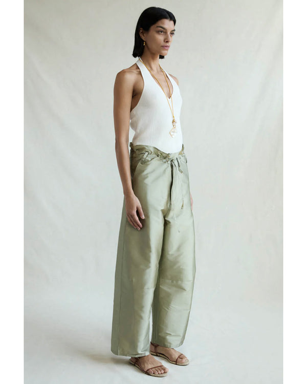 Techno Taffeta Barrel Pant - Sage