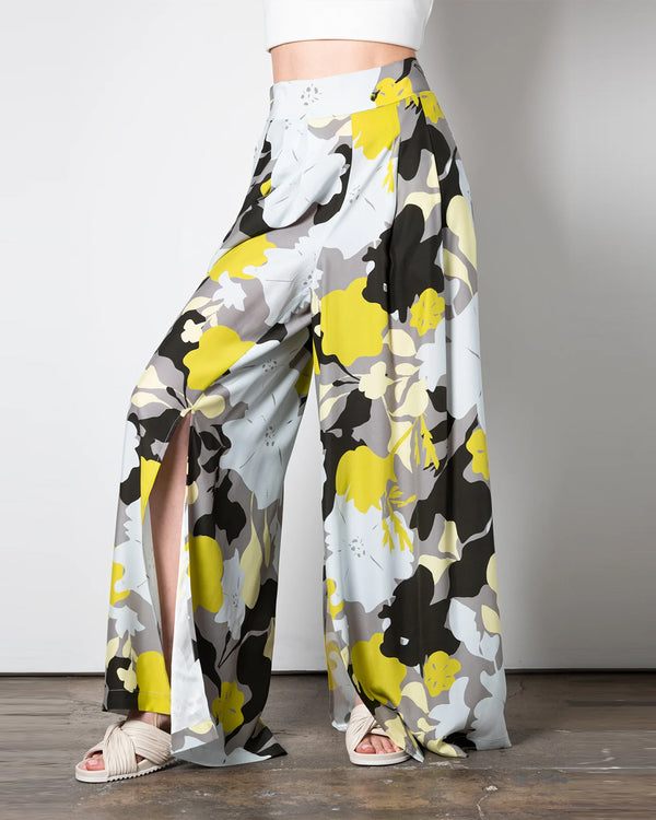 Saxton Silk Wide Leg Pant | Garden Print