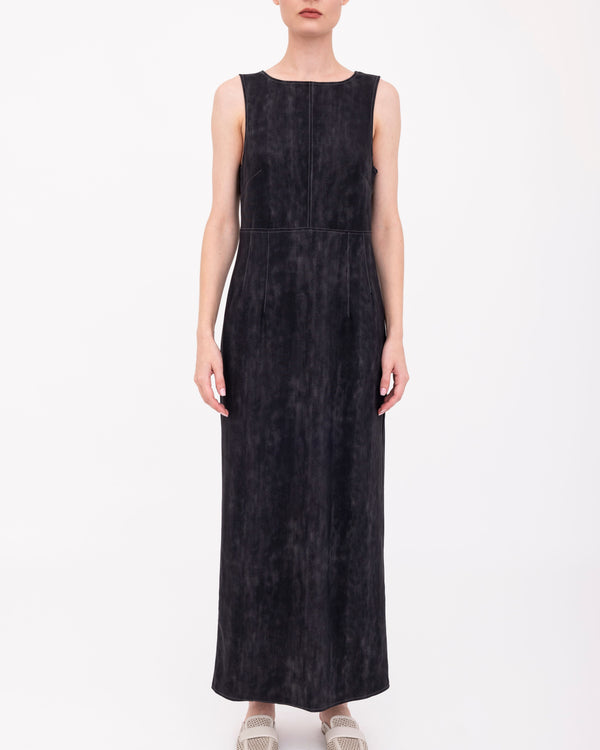 Bergenia Scuba Tank Long Dress | Black