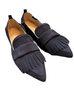 Grace Kiltie Flat | Navy