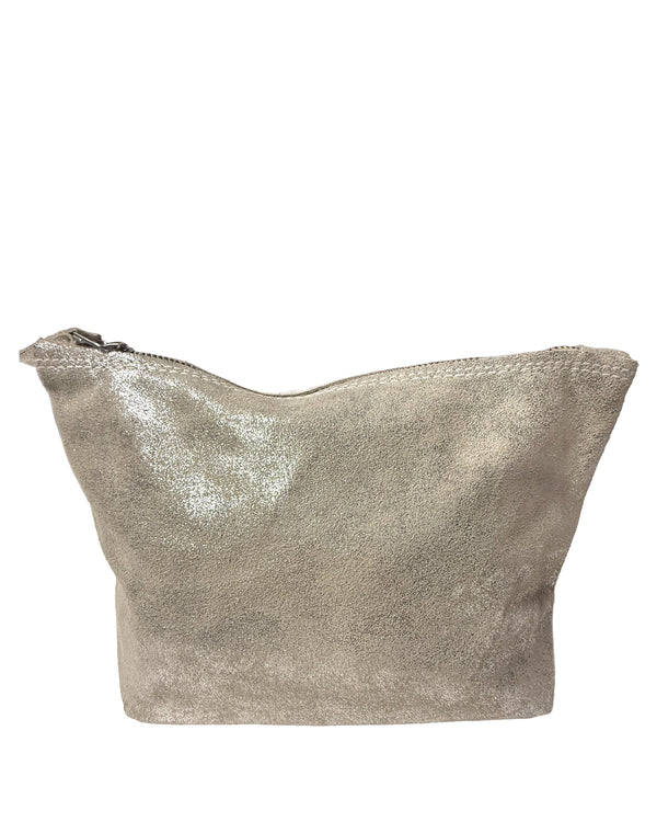 Studio Caleidoscope Big Leather Pouch | Silver stowe vt boutique