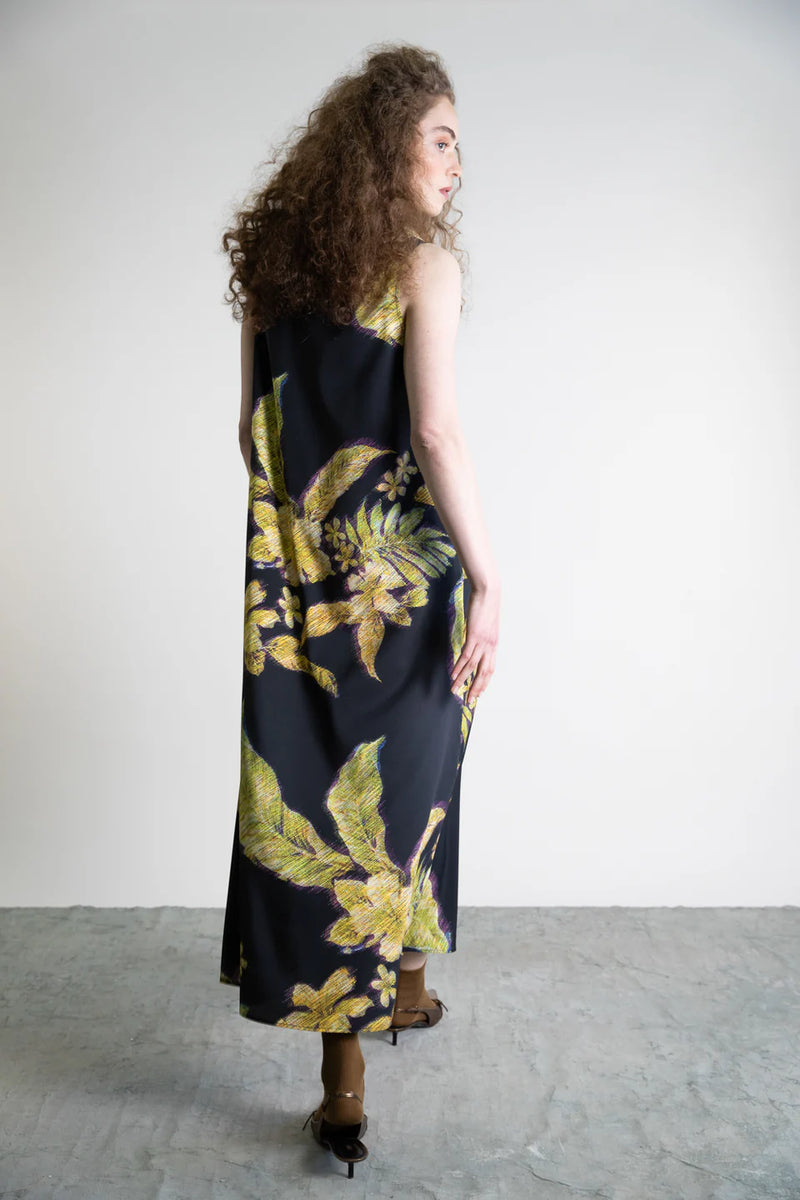 Women's Drapeneck Dress | Gold