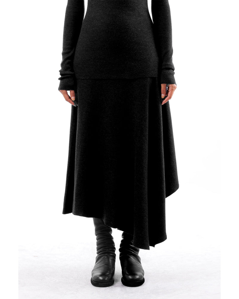 Skirt with Cascade | Black