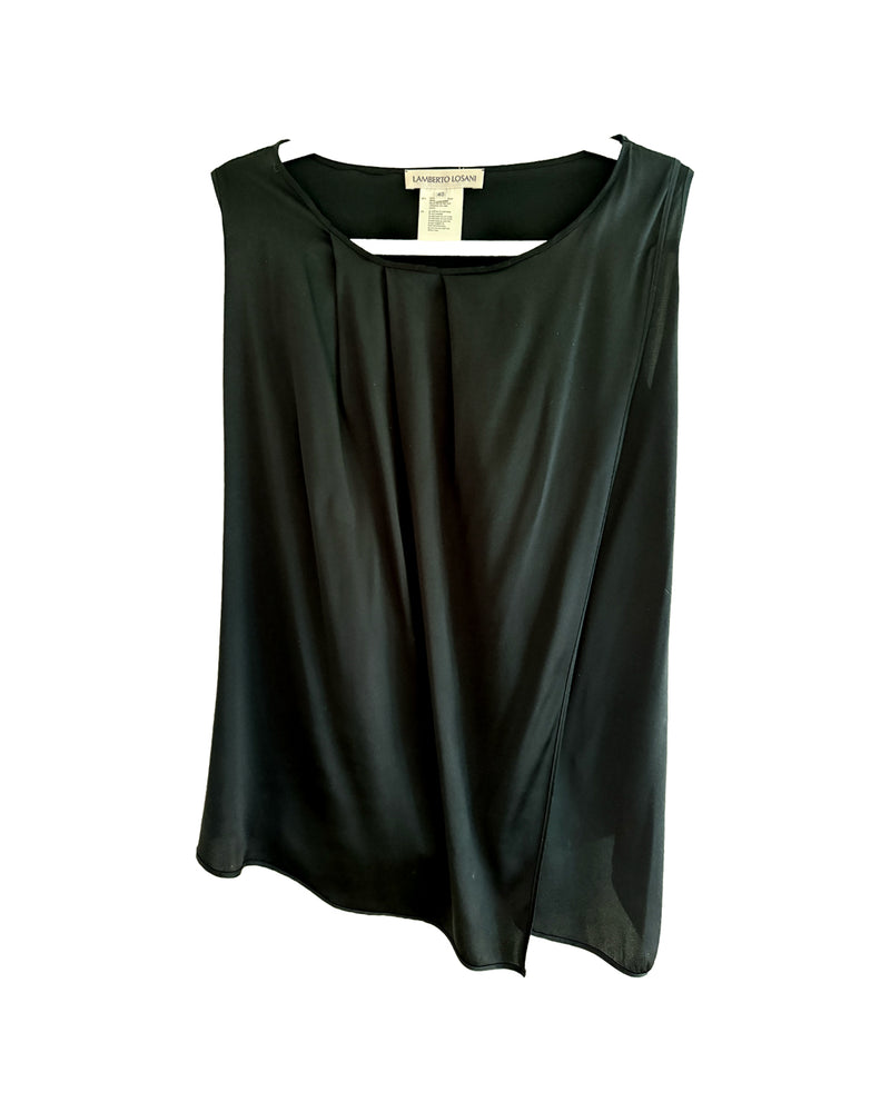 Sleeveless Silk Top | Black