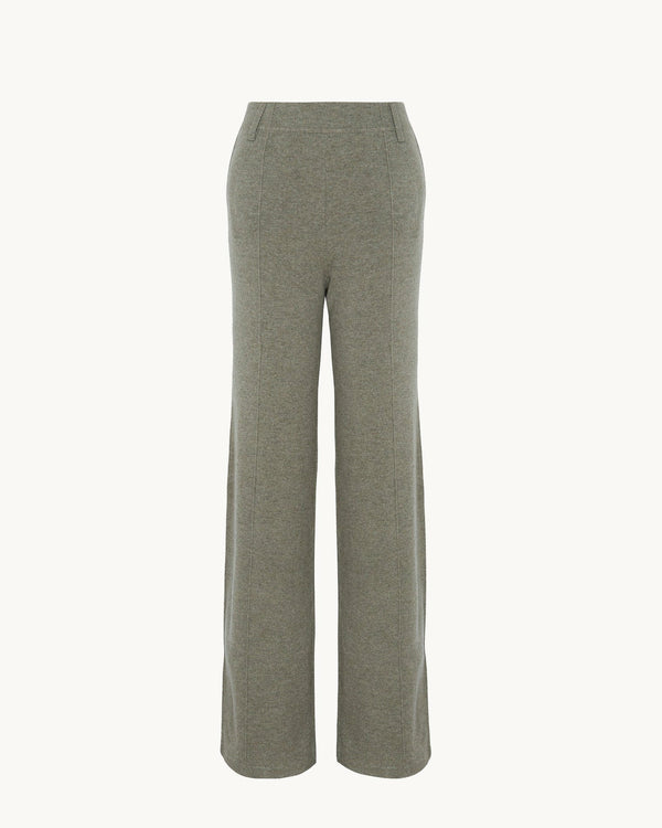 Smocky Cashmere Pant | kaki chine