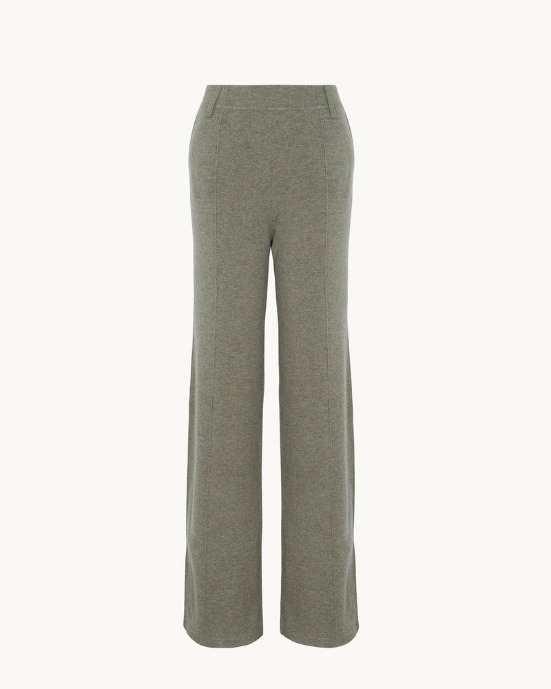 Smocky Cashmere Pant | kaki chine