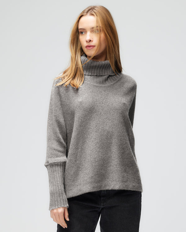 Wool Chunky Turtleneck | Smoke