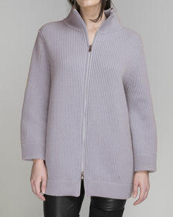 Mock Neck Zip Sweater | Snow
