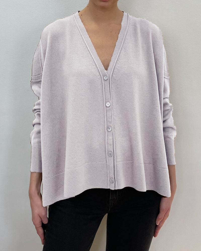 Dropped Shoulder Long Sleeve Cardigan | Snow
