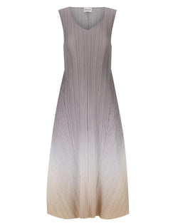 Alquema Long Estrella Dress grey white brown gradient at well heeled boutique