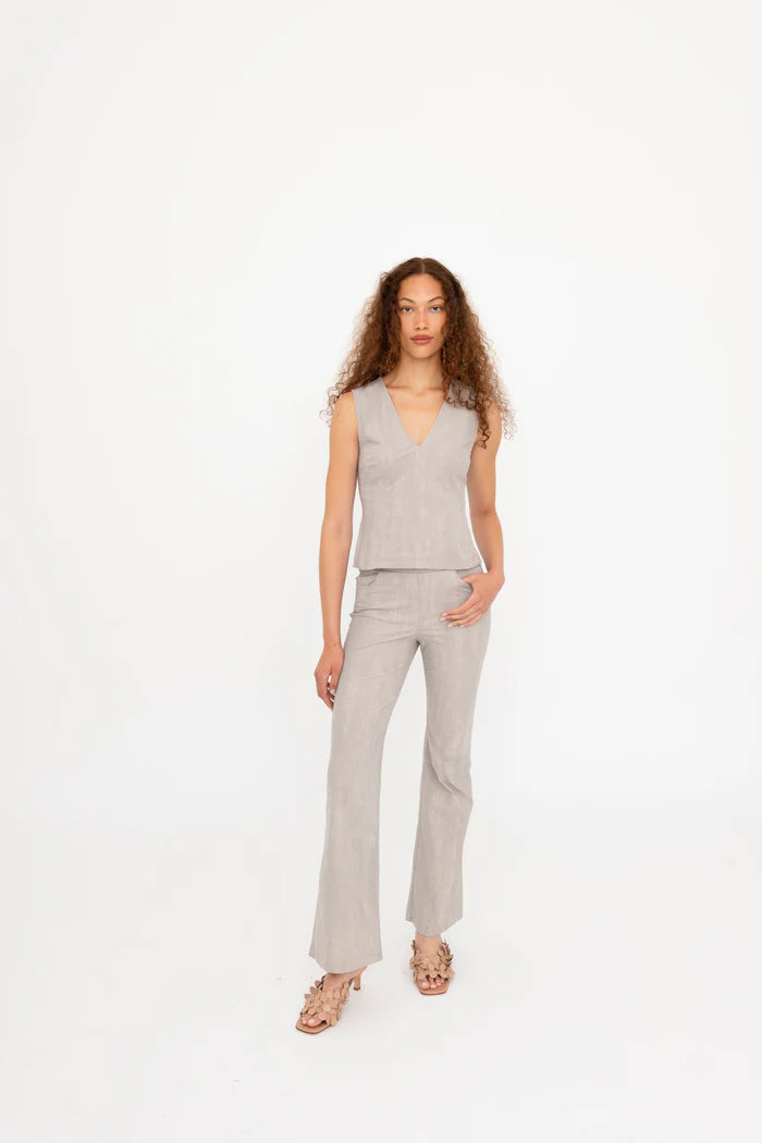 Bailee V Neck Corset Tank | Ash