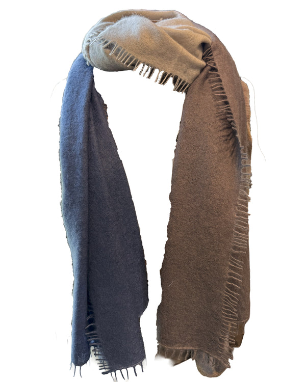 Cashmere Vertical Shading Stole | Three Shades of Grey