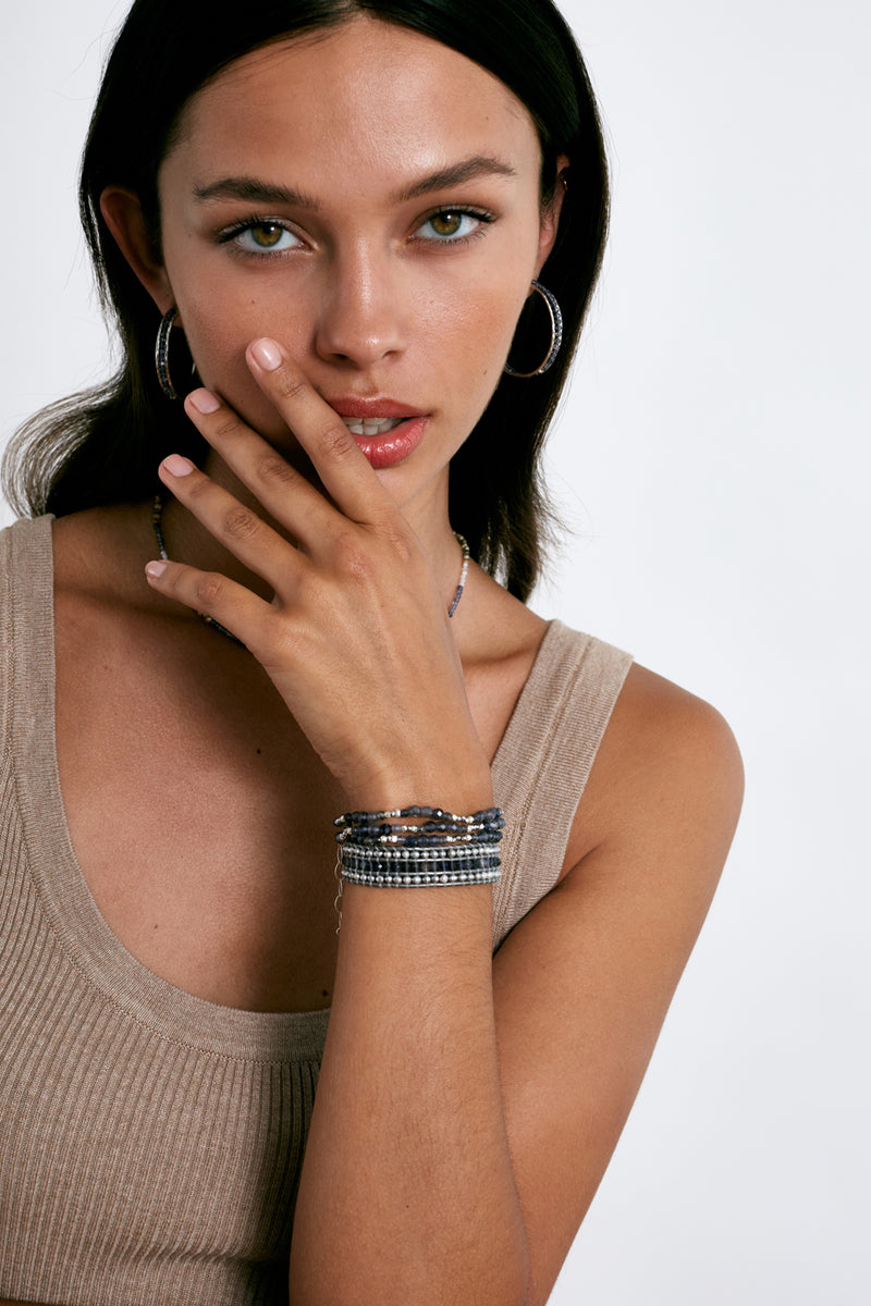 Grey Pearl Single Wrap Bracelet