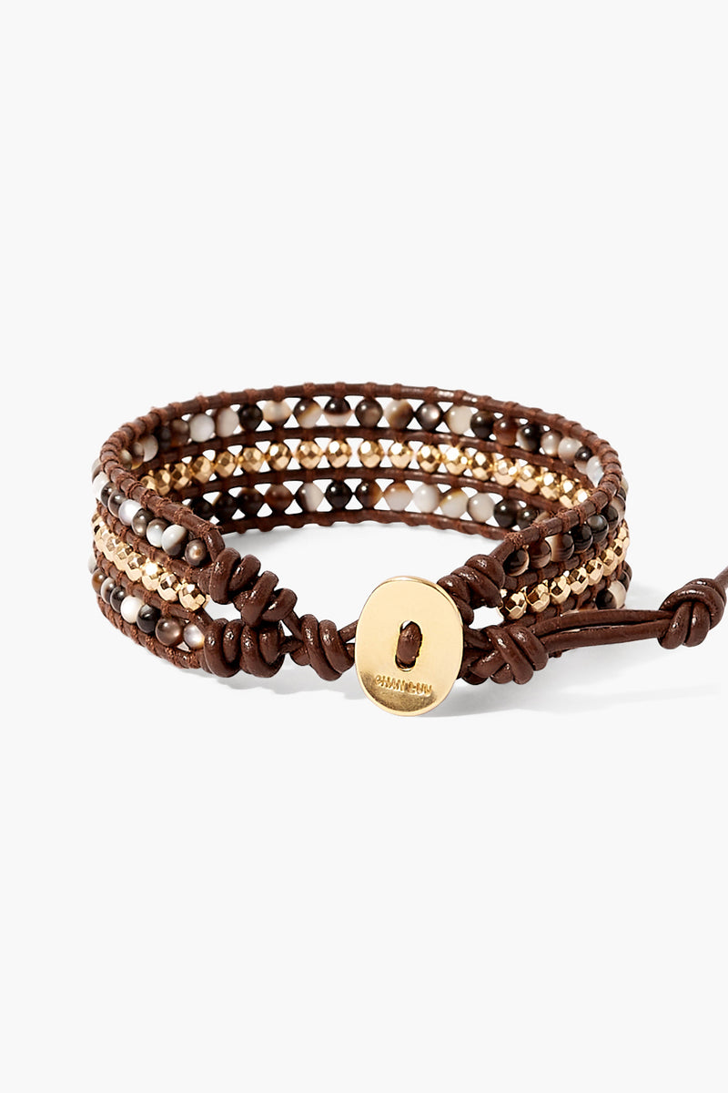 Black Mother of Pearl Single Wrap Bracelet