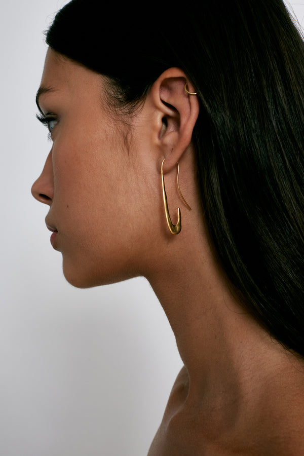 Gold Gala Crescent Earring