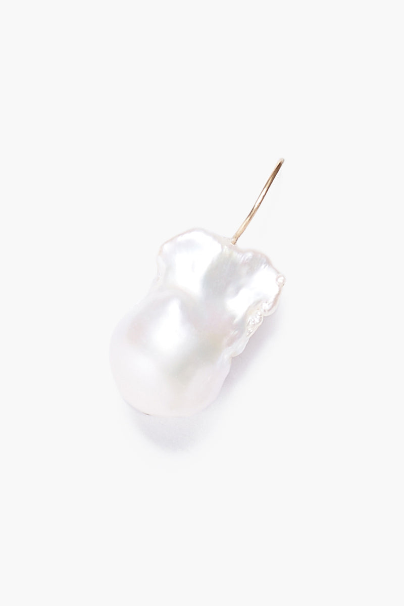 18K Baroque White Pearl Drop Earrings