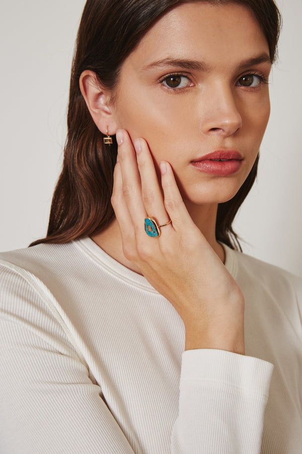 14K Gold Oasis Turquoise Ring