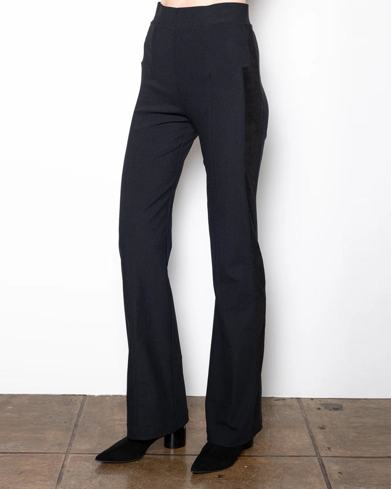 Viennetta Pants With Velvet Strip | Black