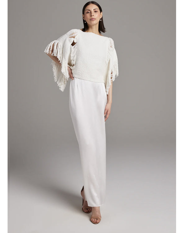 Lace Fringe Crop Top | Ivory