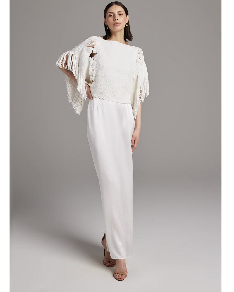 Lace Fringe Crop Top | Ivory