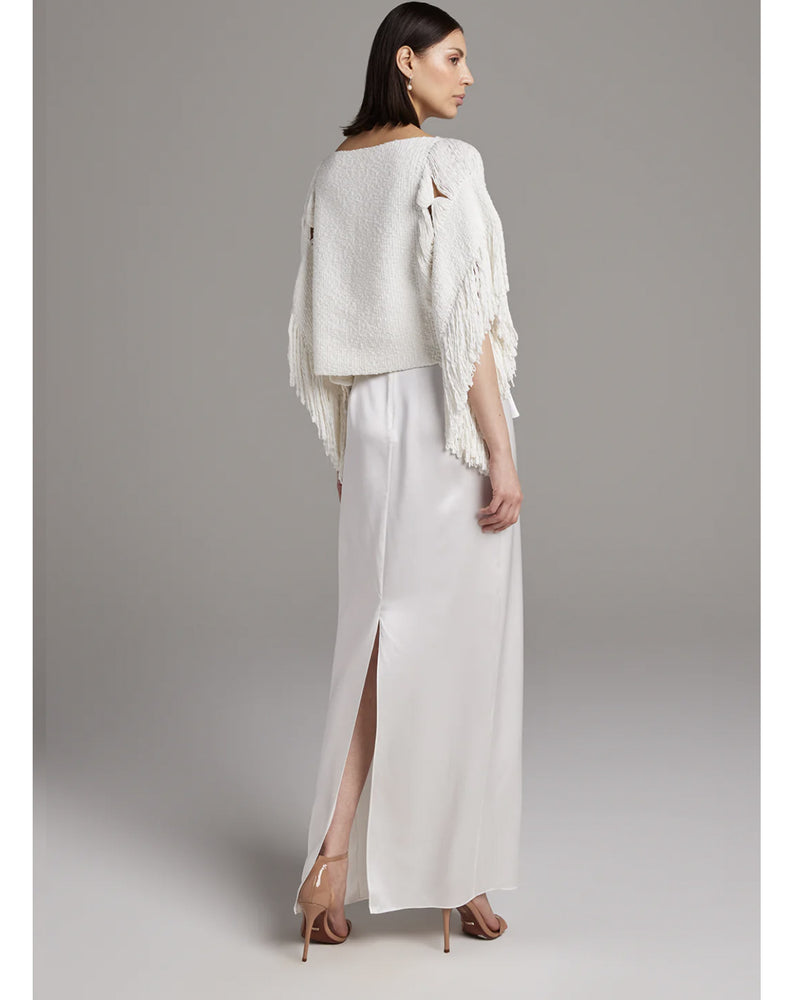 Lace Fringe Crop Top | Ivory