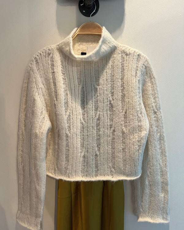 Ribbed Cropped Sweater | Ivory