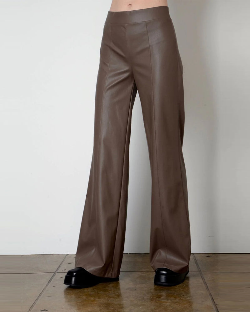 Wallie Vegan Wide Leg Pant | Tobacco