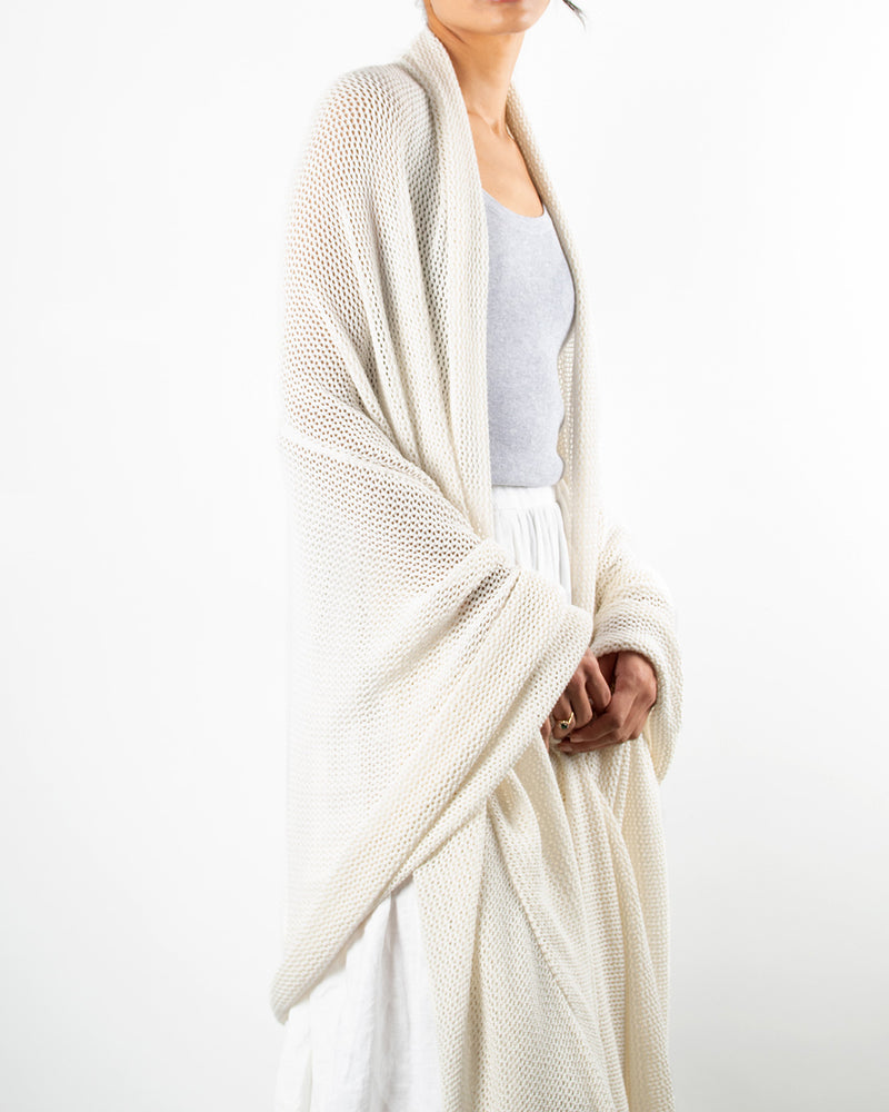 Woven Lace Wrap | White