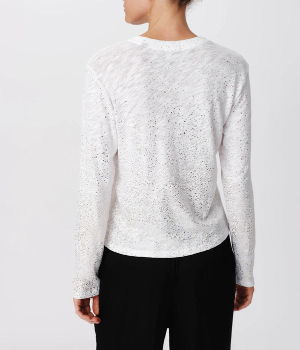 Long Sleeve Crop Tee Foil | black