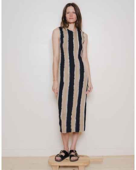 Column Midi Dress | Neutral Stripes