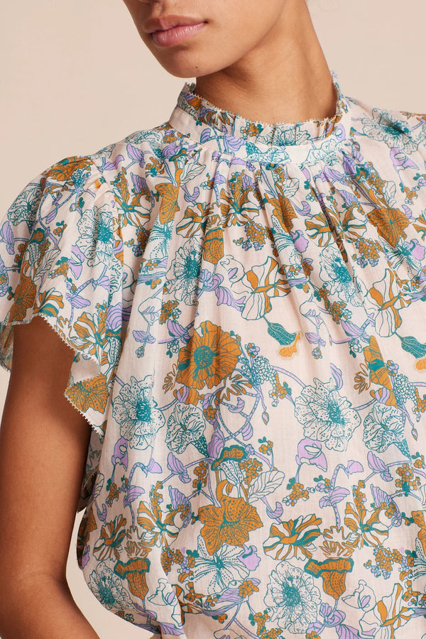 Carla High Neck Blouse | Violet