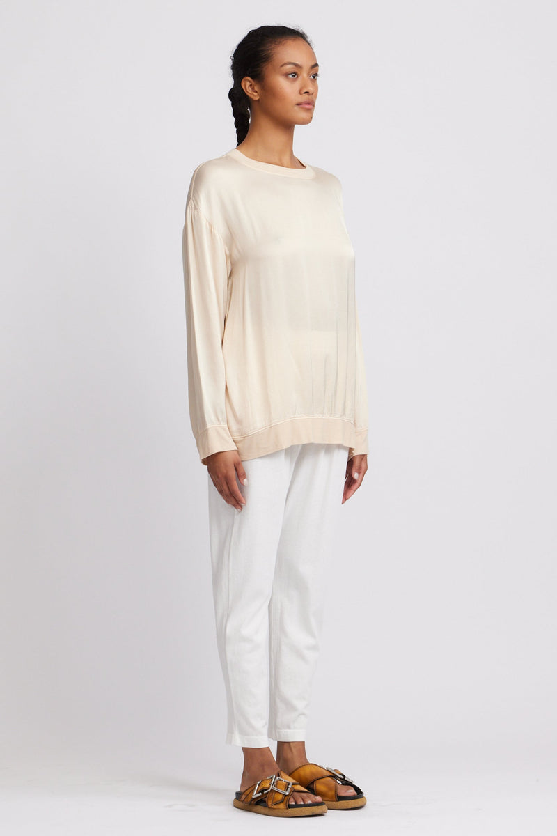 Shell Matte Satin Drop Shoulder Sweatshirt